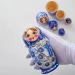 Матрешка деревянная детская гжель 15 см 5 мест, развивающая игрушка (0133772-3)