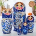 Матрешка деревянная детская гжель 15 см 5 мест, развивающая игрушка (0133772-3)