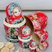 Матрешка деревянная, Букет Красный, 5 мест, 24 см (0133757-9)