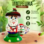 Матрешка деревянная, Грибочки, 5 мест   (0127134-5)