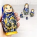 Матрешка 5 мест 12 см Птица Счастья темно-синяя