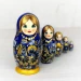 Матрешка 5 мест 12 см Птица Счастья темно-синяя