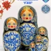 Матрешка деревянная гжель, 5 мест 18 см (0133139-2)