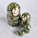 Матрешка 5 мест 15 см Кружево зеленая