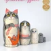 Матрешка деревянная детская, Котики (0127134-7)