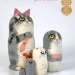 Матрешка деревянная детская, Котики (0127134-7)