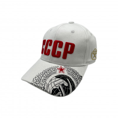 Бейсболка СССР серп и молот белая