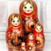 Матрешка 5 мест 15 см Птица Счастья красная