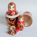 Матрешка 5 мест 15 см Птица Счастья красная