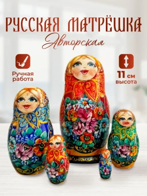 Матрешка деревянная, 12 см, 5 мест (0133770-6)