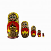 Матрешка 5 мест жженая мелочь №1, 11 см
