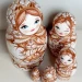 Матрешка деревянная детская игрушка Разные лица с младенцем 5 мест 16 см авторская ручная работа (03