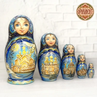 Матрешка деревянная Русский Север, 5 мест, 15 см (0133288-2)
