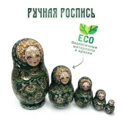Матрешка деревянная гжель, 14 см, 5 мест (0133767-7)
