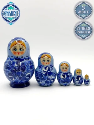 Матрешка деревянная детская, 5 мест, 10 см (0127115-4)