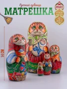 Матрешка деревянная детская, Котики (0127134-8)