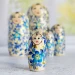 Матрешка 5 мест 15 см Кружево белая
