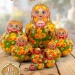 Матрешка деревянная традиционная, 10 мест, 13 см (0133477-1)