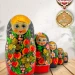 Матрешка деревянная хохлома 5 мест 10 см (0127113-29)