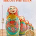 Матрешка 5 мест 15 см Цветы/разные лица красная
