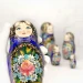 Матрешка 5 мест 15 см Букет синий