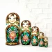 Русская матрешка деревянная Белый букет, 5 мест, 12 см