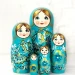 Матрешка 5 мест Птица Счастья голубая 12 см