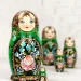 Матрешка 5 мест 15 см Букет зеленый