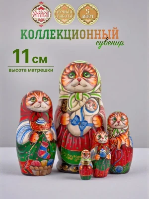 Матрешка деревянная детская, Котики (0127133-2)